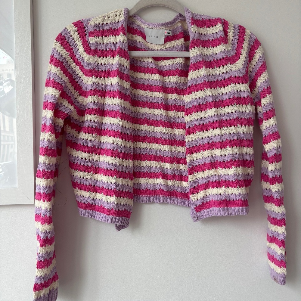 Lush Multicolored Crochet Cardigan
